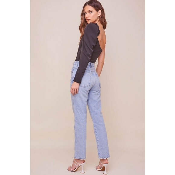 ASTR The Label Bodysuit NWT Black Isolde One Shoulder Womens Size XS - Picture 5 of 8